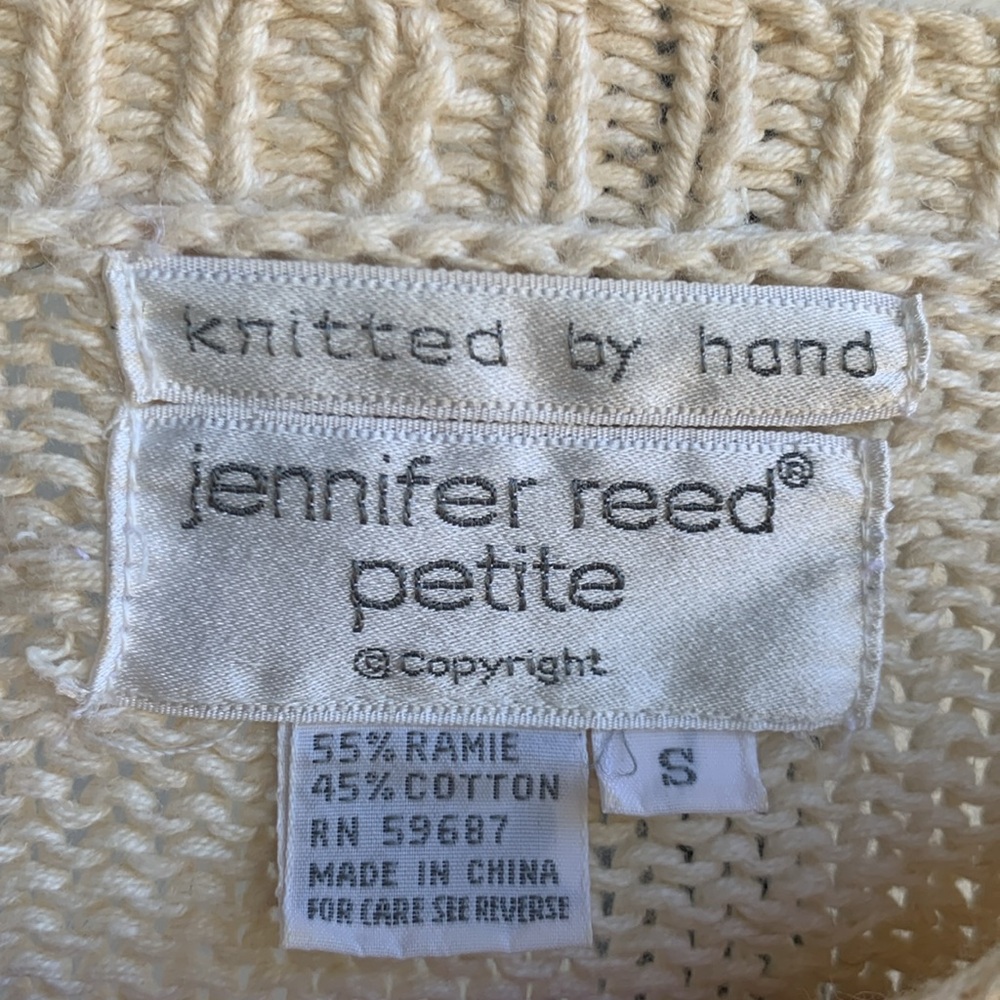 Vintage Jennifer reed handknit floral cottagecore coastal grandma sweater small - Picture 2 of 10